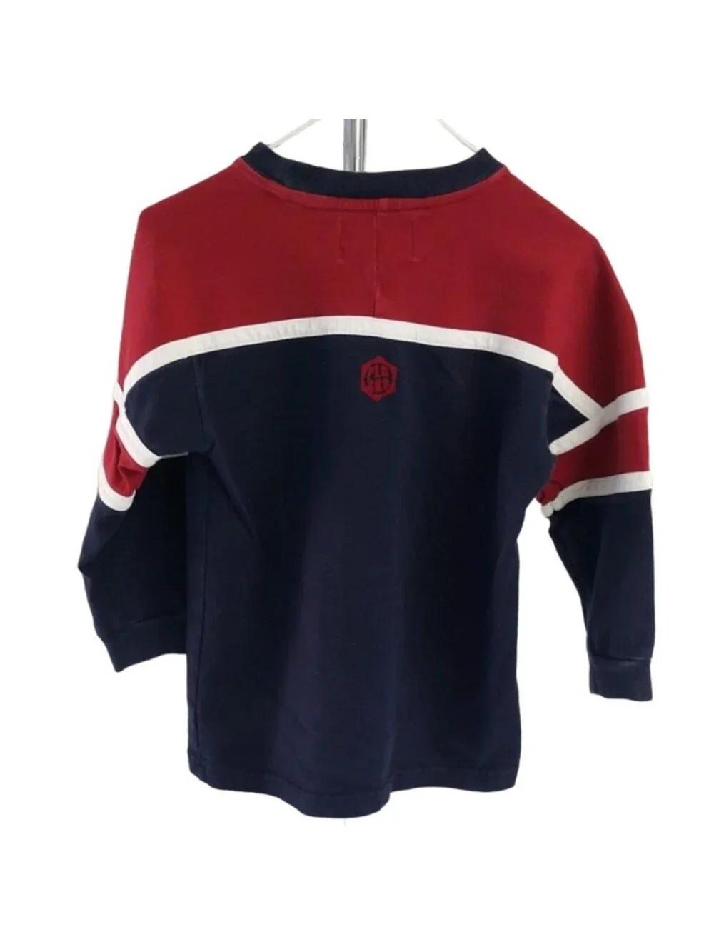 Children's Place Boys SK8 Skate Shirt Blue Size 4 XS Red Color Block Pullover
